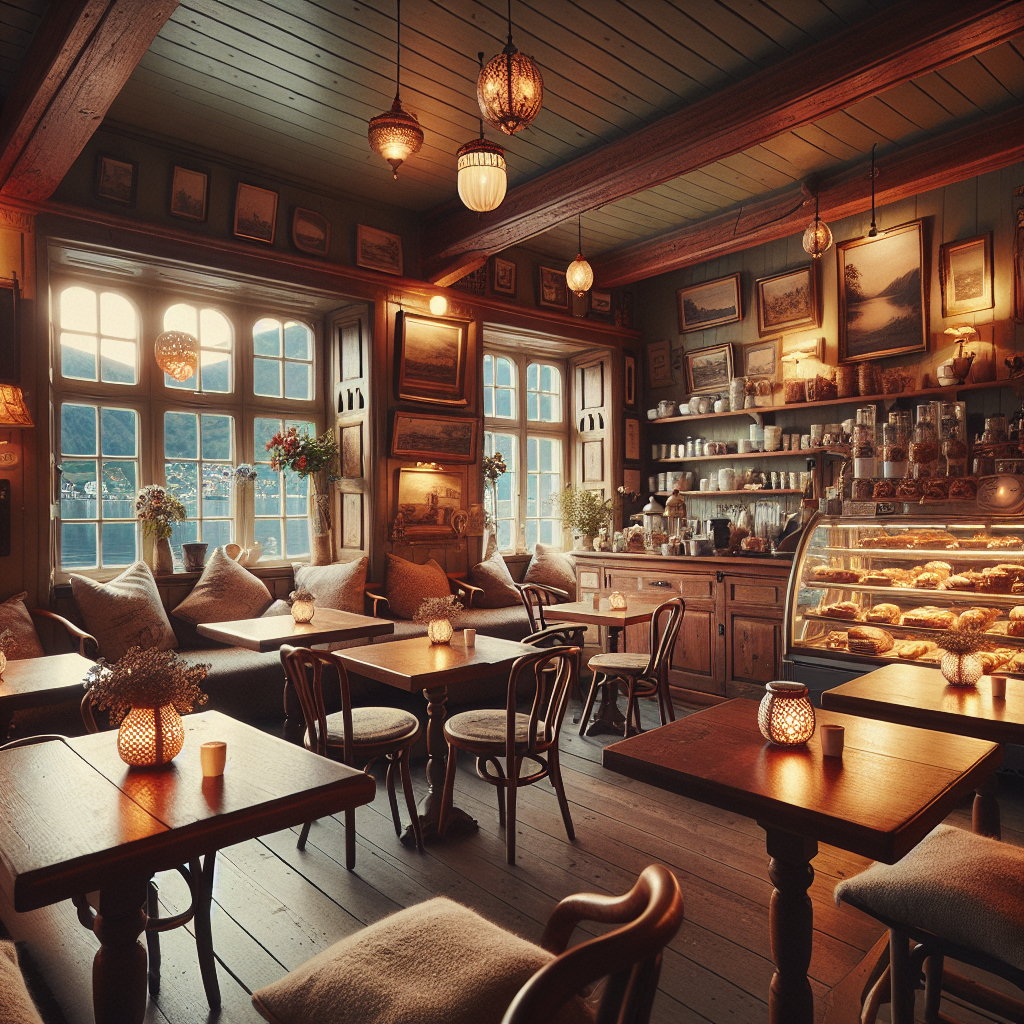 a cozy Norwegian cafe