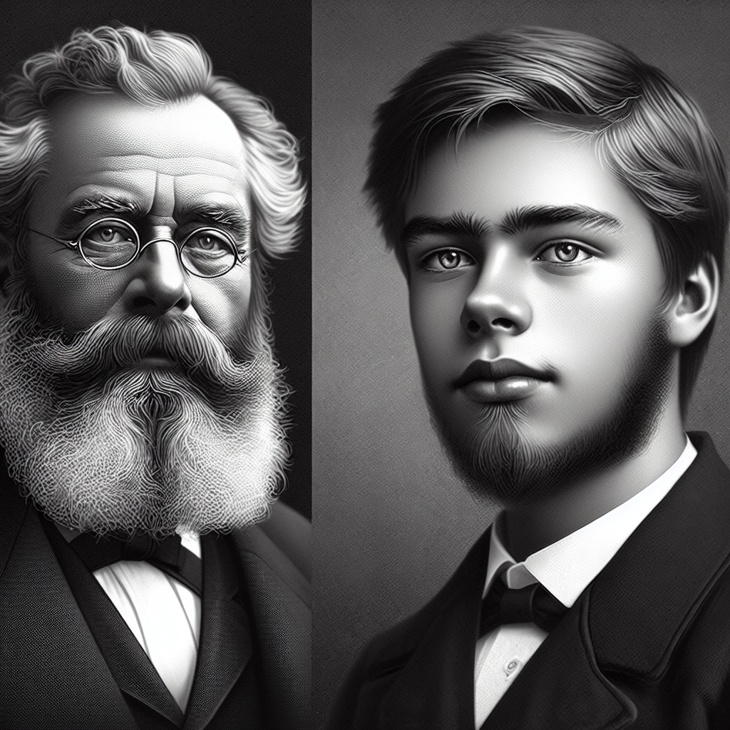 Portraits of Bjørnstjerne Bjørnson and Rikard Nordraak