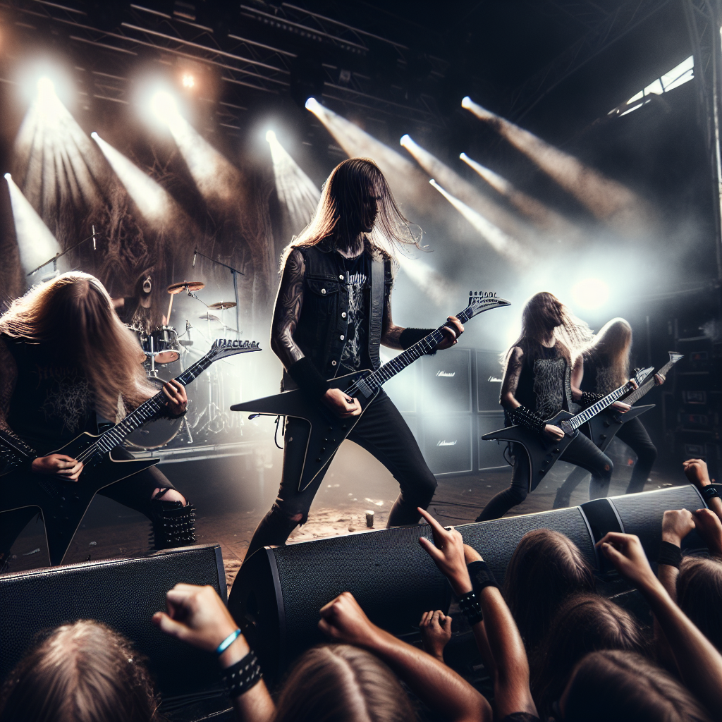 Modern Norwegian Black Metal band performing at a festival