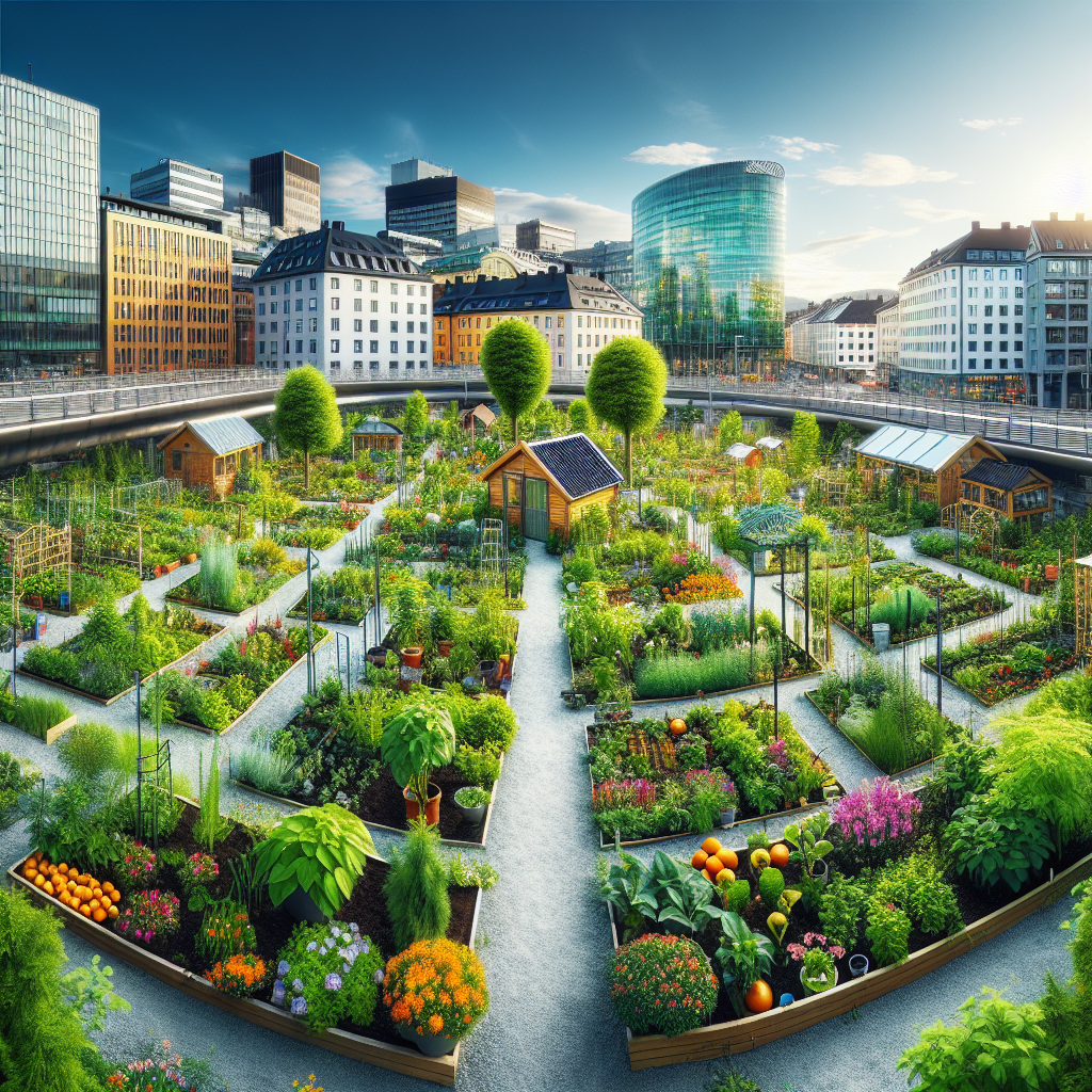 Community garden in a Norwegian city