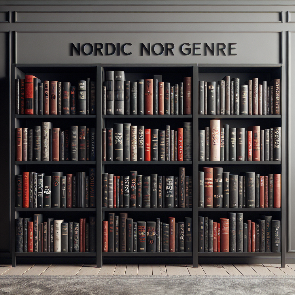 a bookshelf filled with Nordic Noir books